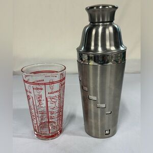Vintage OGGI Stainless Steel Drink Shaker with Pint Glass